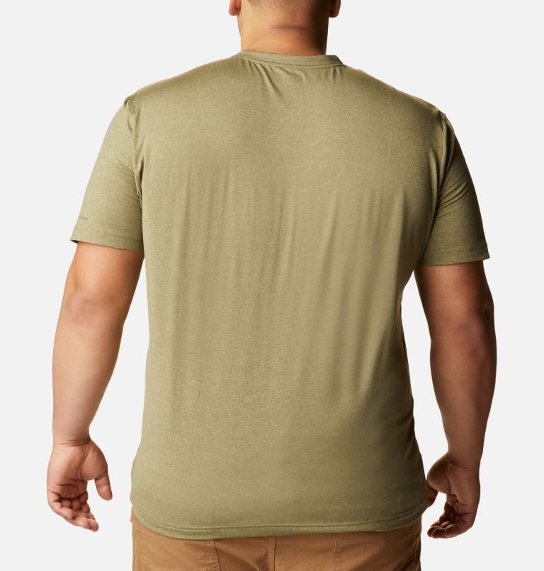 Men's Columbia Tech Trail Short Sleeve Henley T Shirts Olive | Plus Size CA-Q1C30
